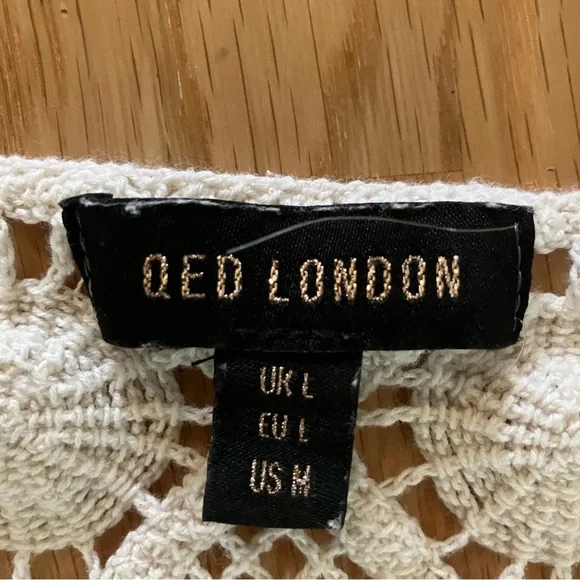 QED Crocheted Long Vest/Cardigan Size Medium - Picture 4 of 6